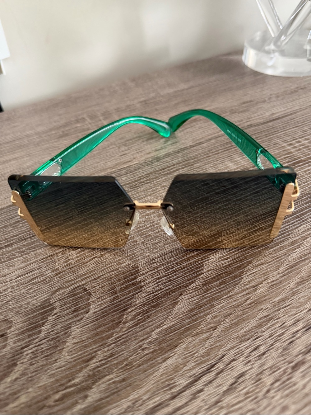 Green Frame Gradient Lens Women's Sunglasses